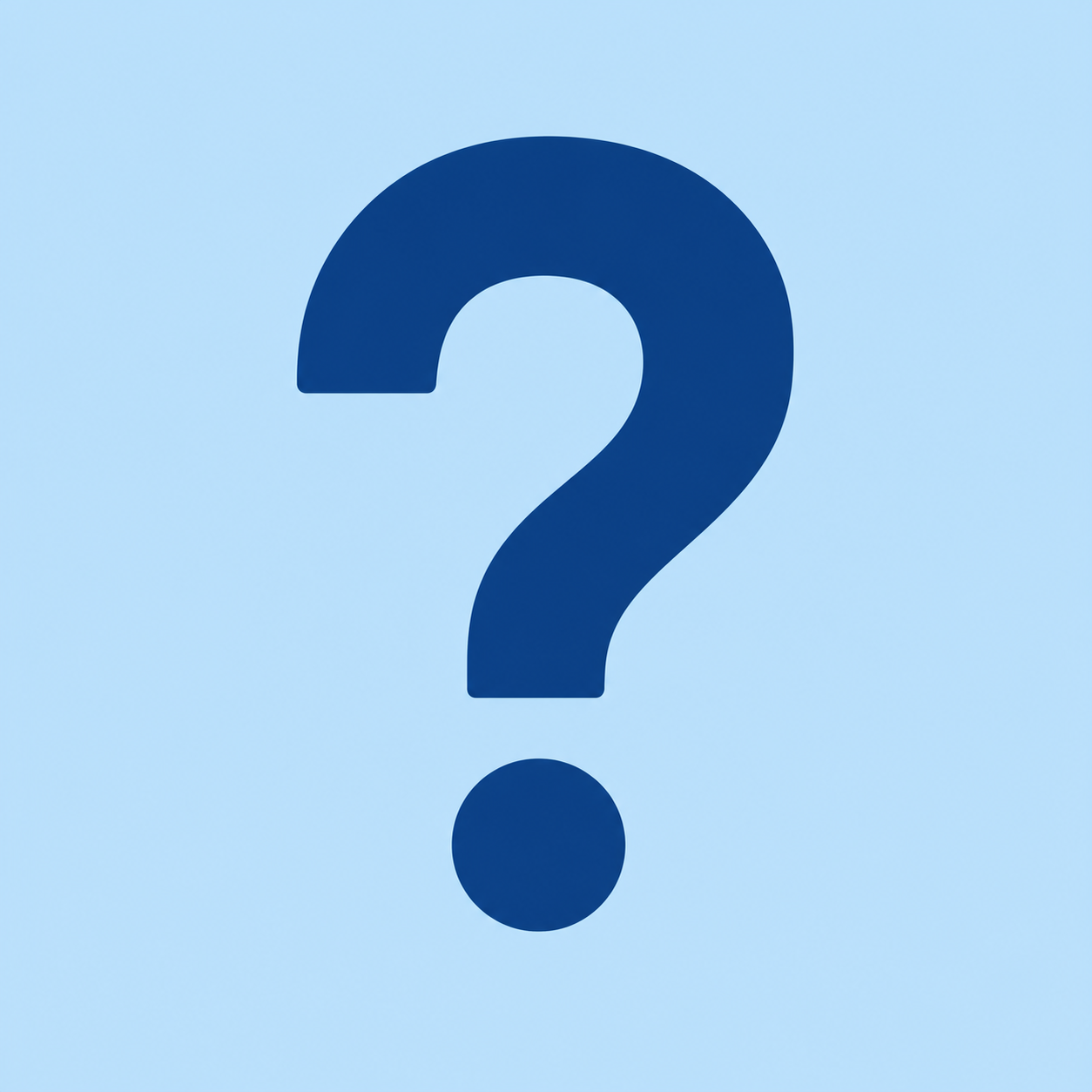 Dark Blue Question Mark on Light Blue Background